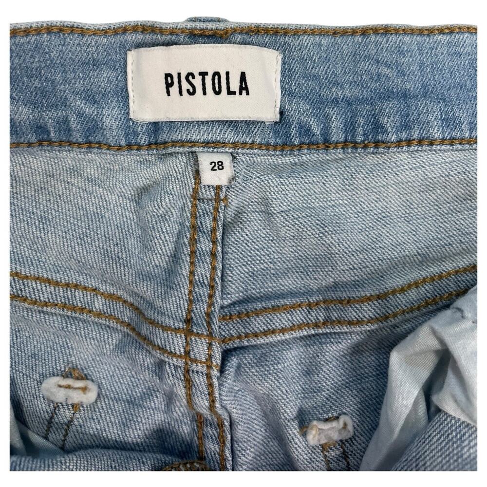 Pistola Jeans Womens 28 Blue Monroe Mid Rise Crop Cigarette Light Wash Straight - Picture 9 of 14